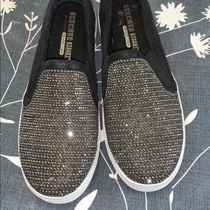 Silver and black slip on